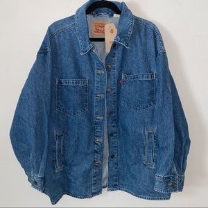 NWT Levi's Women's Blue Denim Shacket Shirt Jacket XL